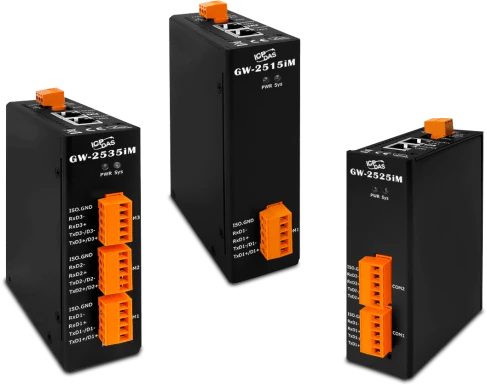 GW-2515iM, GW-2525iM, and GW-2535iM Security Gateways — Secure Modbus TCP to Modbus RTU/ASCII Conversion