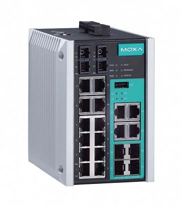 DIN-Rail Managed Switches EDS-518E-SS-SC-4GTXSFP by MOXA